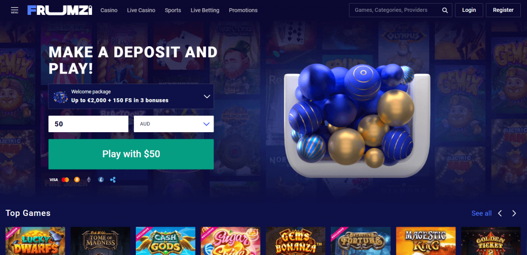 Recensione del sito di Frumzi Casino Recensione del sito di Frumzi Casino